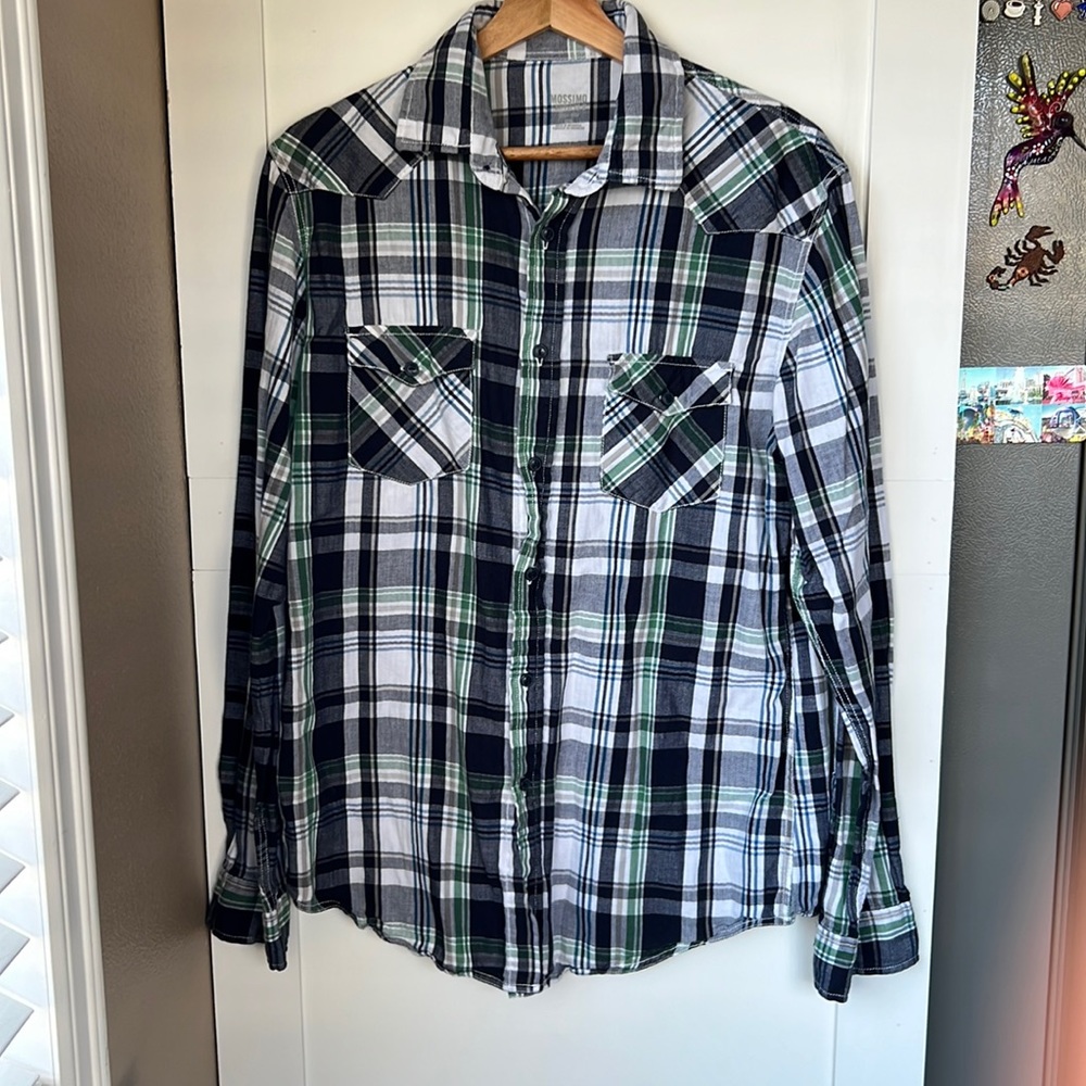 Mossimo Men’s Long Sleeve Button Down Shirt, Size Medium